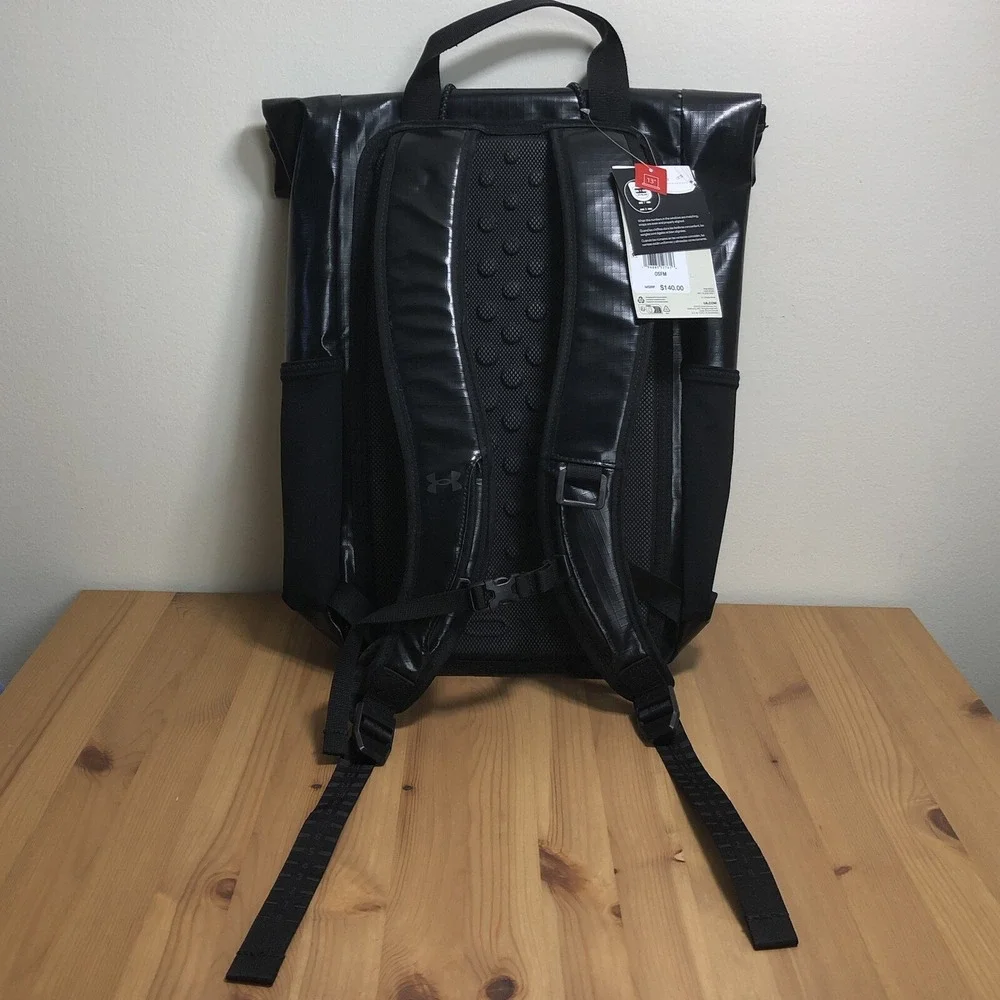 New Under Armour UA Summit Backpack Storm Waterproof Black Sz Large